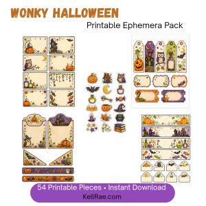 Wonky Halloween Ephemera Printable Pack
