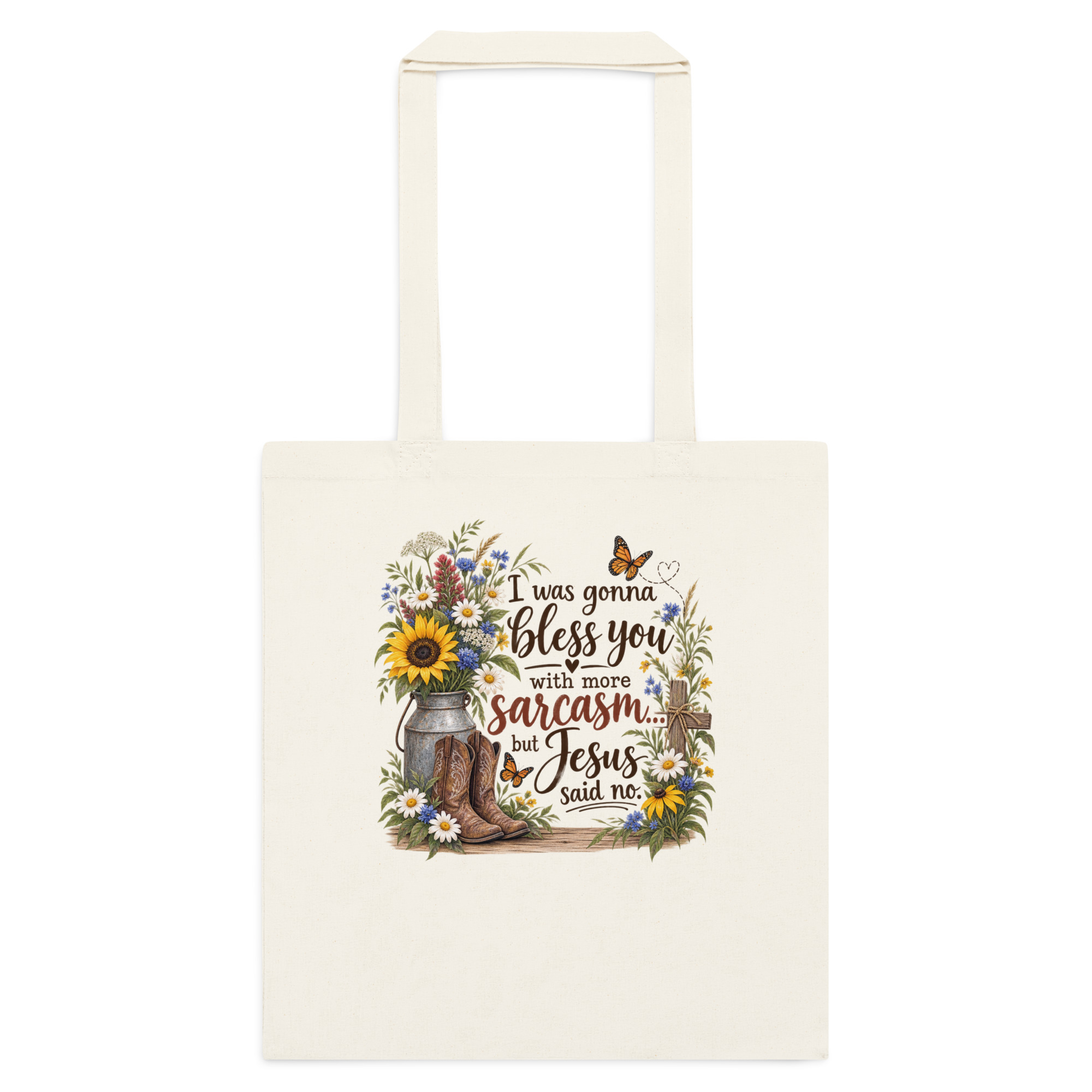 Bless You With More Sarcasm - Cotton Tote Bag - Image 2