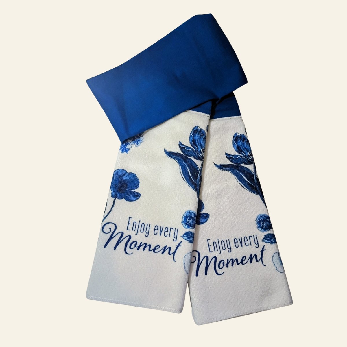 Blue Floral Kitchen Boa | Kitchen Towel Scarf - Image 2
