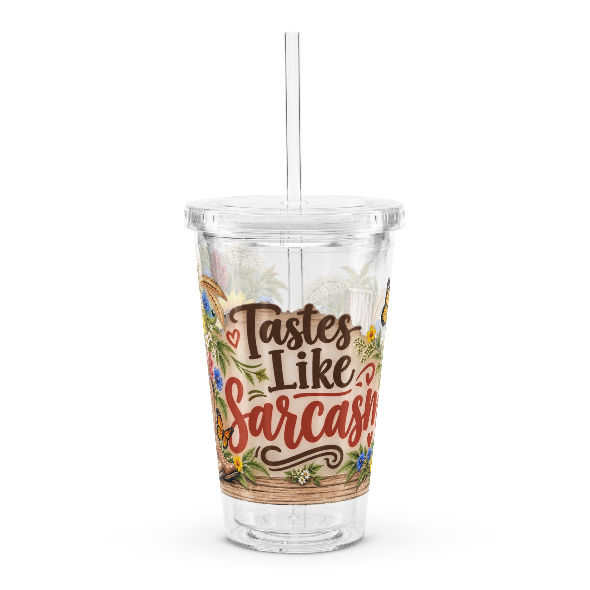Tastes Like Sarcasm 16 oz. Clear Tumbler