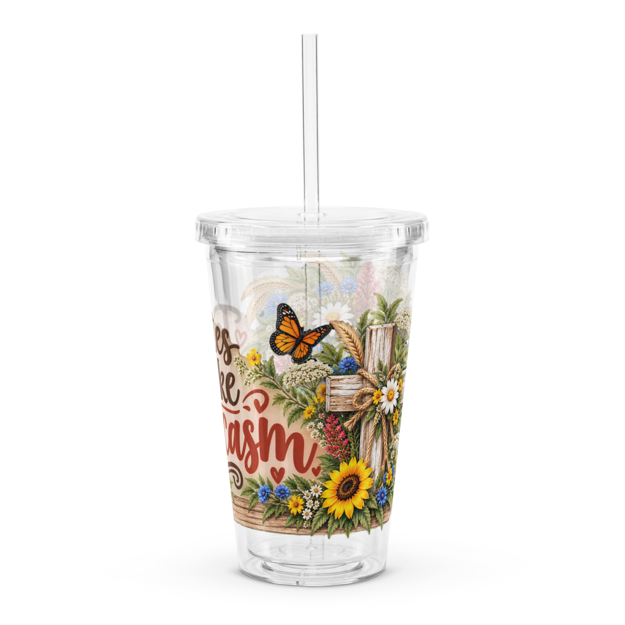 Tastes Like Sarcasm 16 oz. Clear Tumbler - Image 4